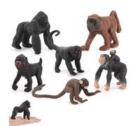 Giocattolo di Scimmia, 6 Pezzi di figurina per Scimmia Piccola realistica, Animali in plastica in PVC, Prime Persone per i Giocattoli per Bambini per Bambini Regalo di Compleanno