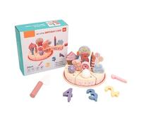 Giocattolo di taglio della torta interattivo per i bambini gioco di legno realistico giocattolo di cibo per la cucina fare per i bambini di apprendimento precoce, torta di compleanno attuale, gioco