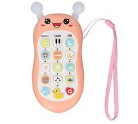 Giocattolo di telefono musicale per bambini volume regolabile volume morbido abbigliamento educativo denti da denti da denti da dentizione per bambini per bambini in plastica (Rosso corallo)