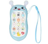 Giocattolo di telefono musicale per bambini volume regolabile volume morbido abbigliamento educativo denti da denti da denti da dentizione per bambini per bambini in plastica (Blu)