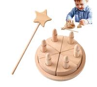 Giocattolo Di Torta Di Legno - Gioco Di Compleanno Afferma Il Dessert Torta Dormire con Glassa E Decorazioni Colorate | gioco Di Ruoli Educativi Giocattolo per I Bambino Gise Festa per