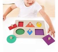 Giocattolo Didattico per Bambini a Forma Geometrica in Legno, Puzzle Colorato per Giochi Educativi, Include 6 Forme, Scena applicabile: Bambini Piccoli (Pannelli di Forma Geometrica)