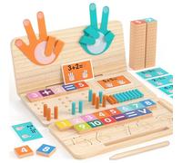 Giocattolo Educativo Montessori Matematica - Blocchi Numerici, Bastoncini da Contare, Tavola Numeri & Conteggio Dita, Giocattolo Sensoriale STEM Prescolare per Bambini 2 3 4 5 Anni, Regalo Compleanno
