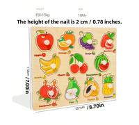 Giocattolo educativo Montessori, puzzle in legno per apprendimento precoce, tavoletta di abbinamento per bambini Costo del trasporto,A forma di frutto,Prestito agricolo,Versione vegetale,Stile animale