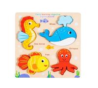 Giocattolo educativo precoce del gioco di puzzle di animale di legno per il miglioramento cognitivo del bambino Fine Motor Skill Training Attività Puzzle educativo
