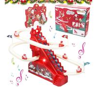Giocattolo elettrico per salire le scale, arrampicata Babbo Natale Slide Track con luce e musica, salire le scale giocattolo sulle montagne russe, Electric Climbing Stairs Toy, regalo di Natale