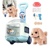 Giocattolo elettronico di peluche interattivo per gatti per bambini, peluche Cucciolo che abbaia scodinzolando Cane robot realistico, Figure realistiche di animali farciti per bambini Fai finta di gio