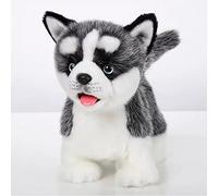 Giocattolo elettronico per cani farcito Siberian Husky, realistico, interattivo, cucciolo, camminare, abbaiare, scodinzolare e parlare, regalo per animali domestici per ragazzi e ragazze