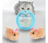 Giocattolo Elettronico per Criceti Simulazione Interattiva per Criceti per Bambini Divertenti Giocattoli di Peluche con Palla Giocattolo Educativo Regalo per Gatti Bambini Tavolo da Gioco Casa (Blu)