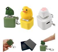 Giocattolo Fidget a Forma di Rana che Gracchia, Giocattolo Fidget con Tastiera per Dita, Divertente Portachiavi Ricaricabile con Luci Colorate, Giocattolo Antistress per Adulti e Bambini (3PCS)