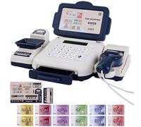 Giocattolo fino al registratore di cassa con scanner, registratore di cassa di calcolatrice per bambini con carta di credito in denaro, acquisti educativi fino a giocattoli da gioco |.Registri