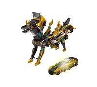 Giocattolo for auto con dinosauro trasformabile in collisione, auto con collisione magnetica automatica 2 in 1 che si trasforma in dinosauro, regalo for bomboniere for feste di ragazzi e ragazze(Gold)