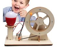 Giocattolo generatore di elettricità,Giocattolo generatore di elettricità manuale,Kit di esperimenti scientifici con lampadine - Kit di scienza educativa in legno, progetto di scienza dei generatori