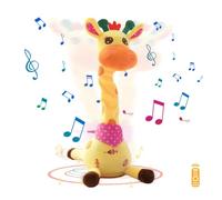 Giocattolo Giraffa Cantante e Danzante con Controllo del Volume, Ripete le Parole del Bambino, Peluche Elettronico con Movimento e Suono, Regali Morbidi per Neonati e Bambini Piccoli