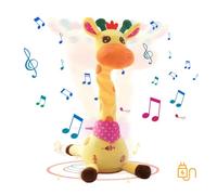 Giocattolo Giraffa Cantante e Danzante con Controllo del Volume, Ripete le Parole del Bambino, Peluche Elettronico con Movimento e Suono, Regali Morbidi per Neonati e Bambini Piccoli