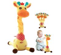 Giocattolo Giraffa Danzante da 35 cm, Giocattoli Educativi di Giraffe che Ballano e Cantano e Parlano e Registrano e Ripetono, Giocattoli Interattivi di Animali di Peluche Giraffe, Giocattolo Giraffa