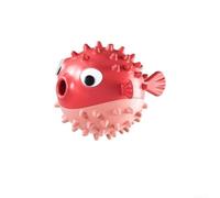 Giocattolo gonfiabile per cani a forma di pesce realizzato in materiale TPR resistente ai morsi che supporta l'igiene dentale e riduce le abitudini distruttive di masticazione (rosso)