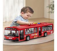 Giocattolo grande di un autobus musicale con porte apribili, guida a inerzia, suoni e luci, autobus interattivo con storie per bambini dai 3 anni in su, giocattolo educativo, regalo di compleanno per