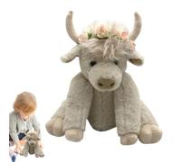 Giocattolo Highland: Bambola Di Peluche Realistica, Animale Da Fattoria Da 10 Pollici | Bestiame Di Peluche Marrone Morbido con Caratteristica Del Suono, Comfort Di Lusso Per Bambini Adulti Co