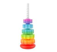 Giocattolo impilabile con anelli arcobaleno, torre impilabile Giocattolo Trottola, Giocattolo Impilabile Arcobaleno Gioco Torre Bambini con Anelli Impilabili Arcobaleno in Legno