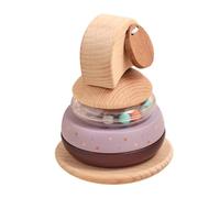 Giocattolo impilabile in legno per animali - Giocattolo di apprendimento precoce per piccoli impilatori di elefante geometrico, torre di impilamento educativo