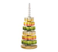 Giocattolo Impilabile per Bambini con Ruota Girevole Arcobaleno, Smistamento di Colori E Forme, Giocattolo da Bagno, Giocattoli Impilabili per Bambini, Verde
