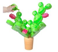 Giocattolo impilamento di cactus, bilanciamento del giocattolo di cactus, Giocattolo per bambini in cactus in legno con design alfabetico, Filiali di costruzione educativa per bambini di età compresa