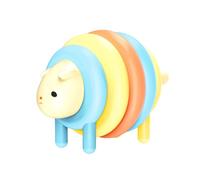 Giocattolo impilatore arcobaleno per bambini con disegni di animali, ideale per lo sviluppo di abilità motorie e la ricerca sui colori