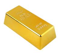 Giocattolo in d'oro, giocattolo finto in d'oro, giocattolo per barrette d'oro, fermaporta in tesoro simulato, dorati scintillanti, originale