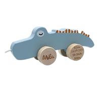 Giocattolo in legno a forma di coccodrillo, personalizzabile, realizzato a mano, a partire da 1 anno, Tryco Baby Toy in legno, regali personalizzati per bambini, animali da disegno in legno con nome e