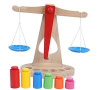 Giocattolo in scala di bilanciamento cheotime, pesi di apprendimento delle abilità motorie educative in legno Impostare i giocattoli colorati per i giocattoli per bambini per