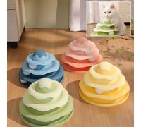 Giocattolo interattivo a pista per gatti, giocattolo a sfera girevole su 3 livelli per gatti domestici, gioco stimolante per alleviare la noia e l'ansia nei gatti adulti, palline per torre di gatti ri