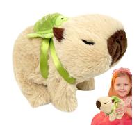 Giocattolo interattivo di peluche carpincho per bambini - Carpincho con pile consuoni realistici - animale di peluche che cammina con zaino di tartaruga Peúuche zaino morbido