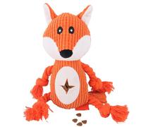 Giocattolo interattivo per cani - Peluche annodato in stile Fox, giocattolo durevole e resistente al morso con rumore, scricchiolio con uscita | Divertimento sano per spazzolini da denti per