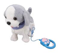 Giocattolo Interattivo per Cuccioli di Cane Che Cammina e Balla con Guinzaglio Telecomandato per Bambini, Simpatico Animale Domestico di Peluche Elettronico per Giocare e Imparare, (GREY)
