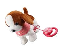 Giocattolo Interattivo per Cuccioli di Cane Che Cammina e Balla con Guinzaglio Telecomandato per Bambini, Simpatico Animale Domestico di Peluche Elettronico per Giocare e Imparare, (BROWN)