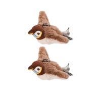 Giocattolo Interattivo per Gatti A Forma di Uccello Simulato, Attivato al Tocco, Cinguettante, Che Sbatte Le Ali, Senza Volare, In Peluche, per Gatti