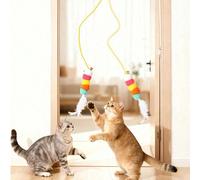 Giocattolo interattivo per gatti con palla che si muove automaticamente su e giù, senza mani, stimola l'istinto di caccia del gatto, materiale in plastica durevole, ricaricabile tramite USB, facile in