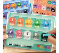 Giocattolo labirinto magnetico in legno con numeri e colori - Attività di conteggio e ordinamento, Giocattolo labirinto di perline magnetiche, Numeri magnetici colorati, Regalo per sviluppare le abili