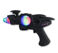 Giocattolo lampeggiante con pistola spaziale a LED nera