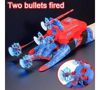 Giocattolo lanciatore di ragni, spara proiettili doppi, proiettili morbidi con ventosa a ragnatela, guanti da ragno, accessori per il ruolo dell'eroe, da indossare al braccio per i bambini, gioco inte