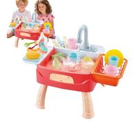 Giocattolo Lavello Cucina - Rubinetto automatico con acqua corrente elettrica - Sistema automatico di ciclo dell'acqua di Lavastoviglie con accessori inclusi Giocattoli educativi per bambini e bambini
