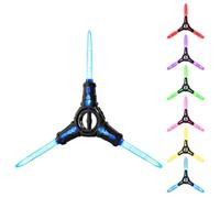 Giocattolo LED Accessori Costume Cavaliere Retrattili A 3 Vie Con Suono | Accessori Costume Halloween 7 Colori Lampeggianti Per Feste Halloween Lotta Cosplay Di Ruolo Travestimenti Compleanno Nero