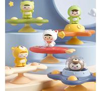 Giocattolo lenitivo per bambini Aereo da cartone animato Lenire l'artefatto per bambini Bagno per bambini Divertimento Ventosa Spinner Giochi da tavolo per l'educazione precoce