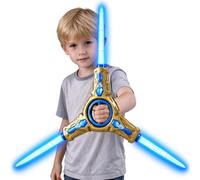 Giocattolo Luminoso Accessori Interattivi Retrattili 3 Vie Sonori | Accessori Costume Halloween 7 Colori Lampeggianti Bimbi Ragazzi Festa Halloween Lotta Natale Cosplay Battaglia Oro blu
