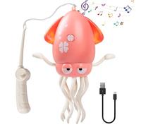 Giocattolo magico di polpo che balla con sensore automatico per evitare ostacoli, luce LED, ricarica USB, disponibile in rosa, giallo e verde (rosa)