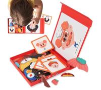 Giocattolo magnetico, libro puzzle magnetico | adesivo in legno sensoriale da viaggio - magnetico | lavagna puzzle abbinata, gioco educativo per casa, auto