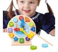 Giocattolo modello di orologio a numeri, giocattolo educativo per la scuola materna, orologio di apprendimento interattivo | giocattolo di orologio educativo in legno, design magnetico, giocattolo per