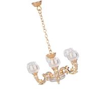 Giocattolo modello plafoniera in miniatura in, Gold | Piccola lampada a sospensione simulazione per la decorazione della casa delle bambole, apparecchi