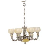 Giocattolo modello plafoniera in miniatura in, Silver | Piccola lampada a sospensione simulazione per la decorazione della casa delle bambole, apparecchi